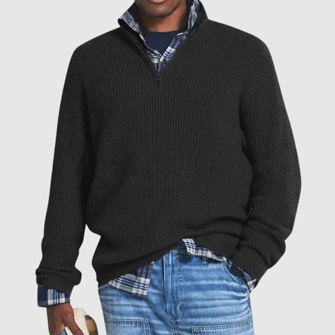 MARTINO | Men's fine jumper with half zip