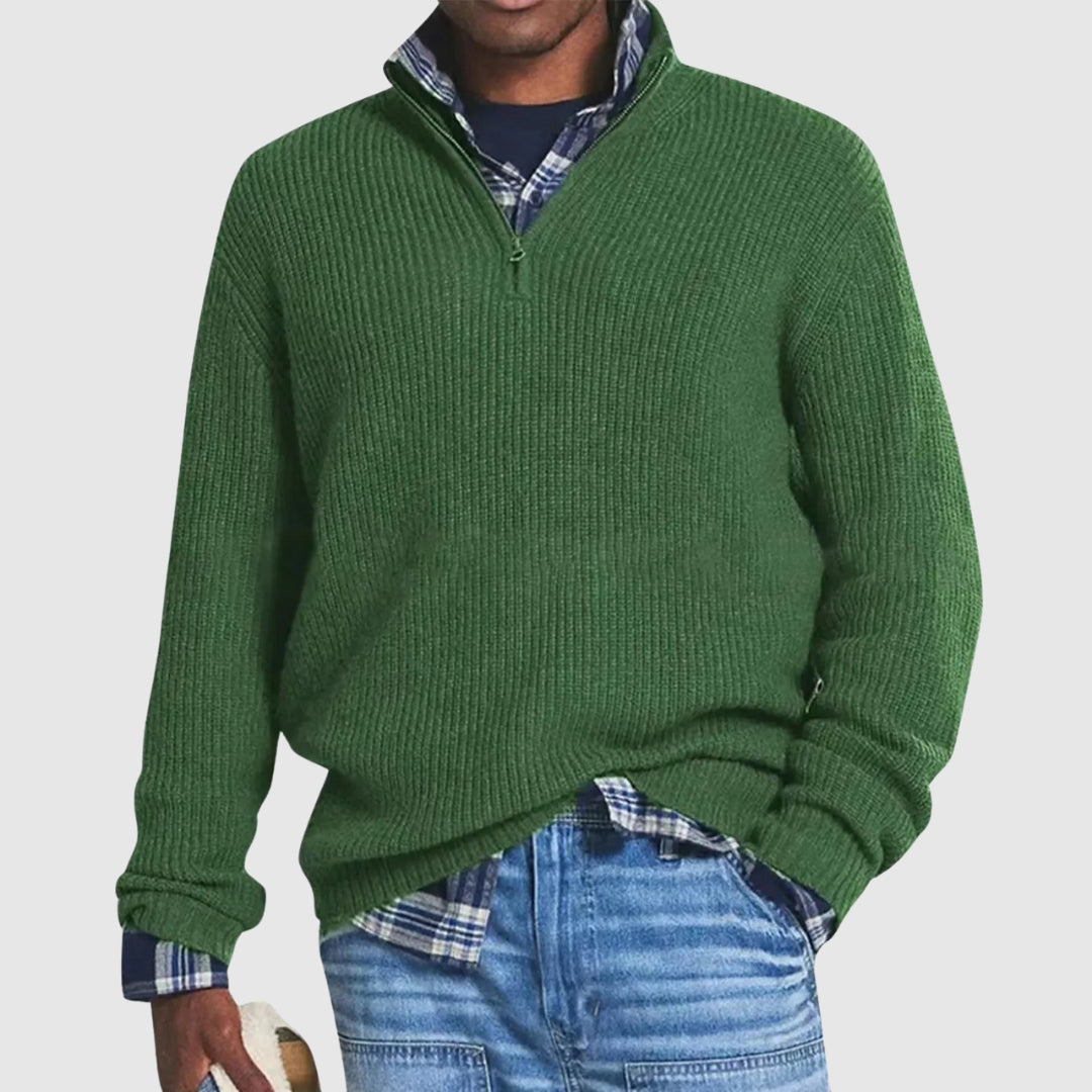 MARTINO | Men's fine jumper with half zip