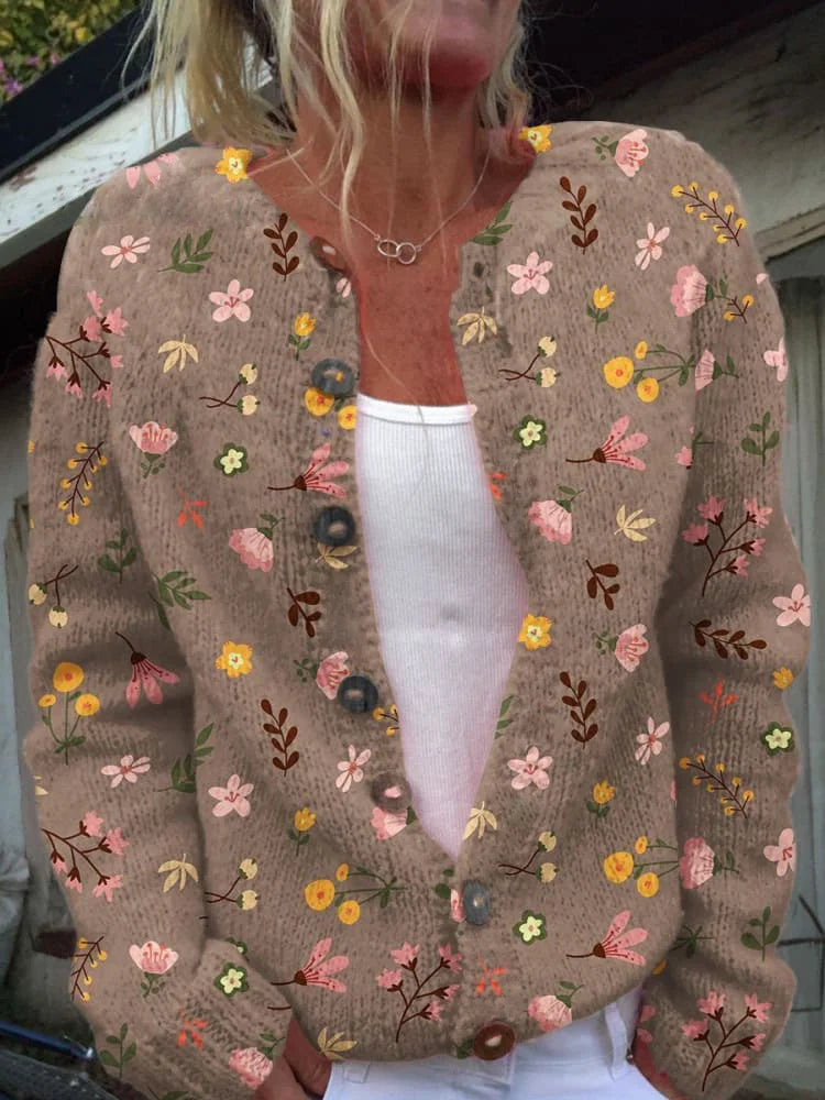 Catherine™ | Floral Pattern Cardigan