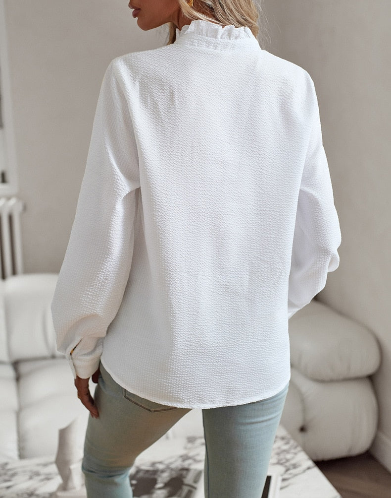 Lisbeth™ | Cuff Collar Designed Elegant Long-Sleeved Blouse