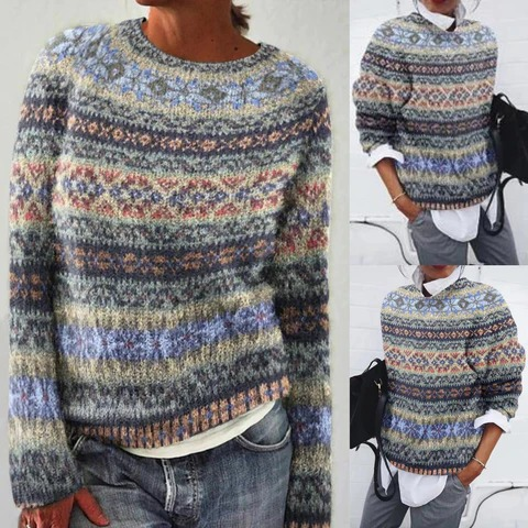 Olivia - Stylish Long-Sleeve Pullover with Print