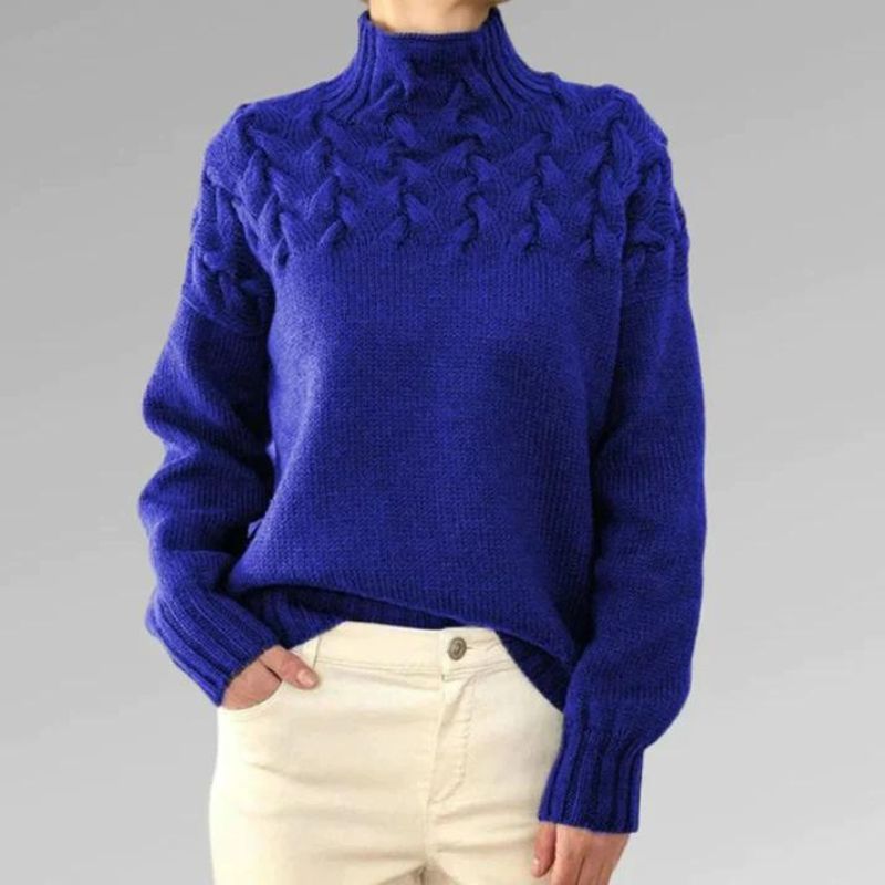 Babette™ | Cosy Knitted Turtleneck Sweater with Chunky Cable Knit