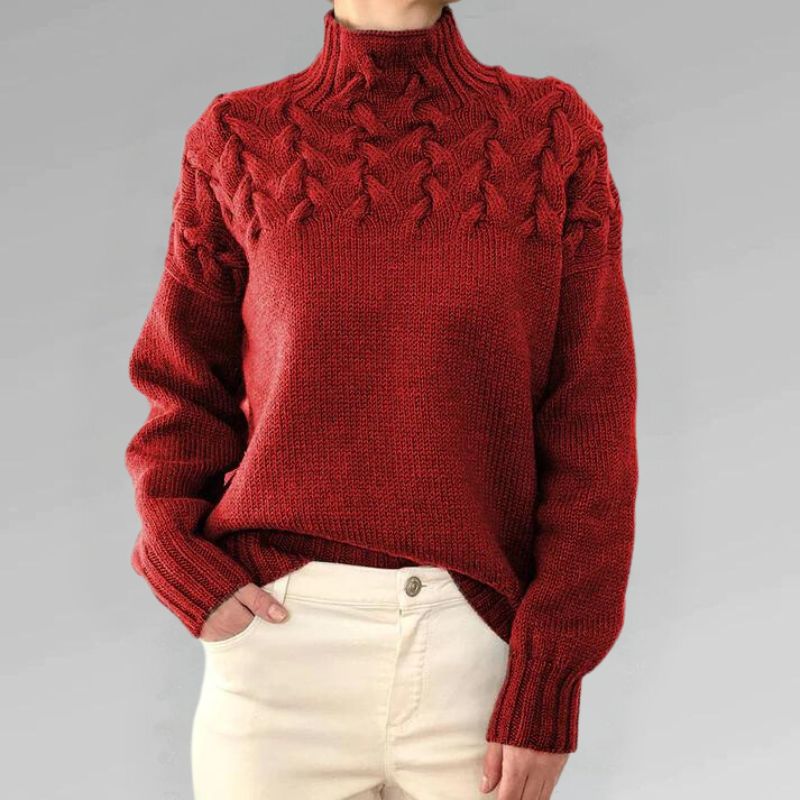 Babette™ | Cosy Knitted Turtleneck Sweater with Chunky Cable Knit